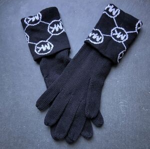 Michael Kors Signature Logo Knit Black Gloves